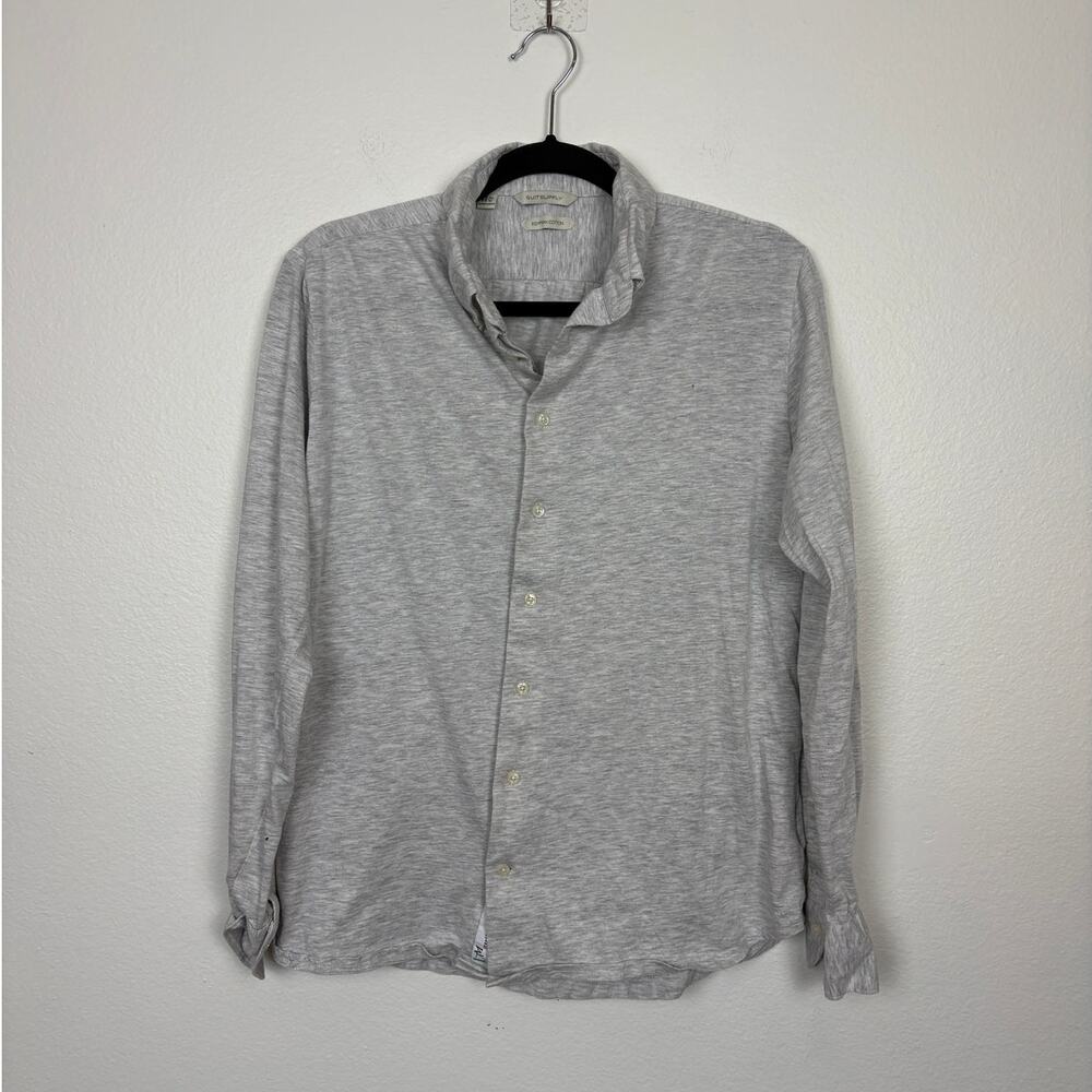 Suitsupply Light Gray Casual Button-Down Shirt